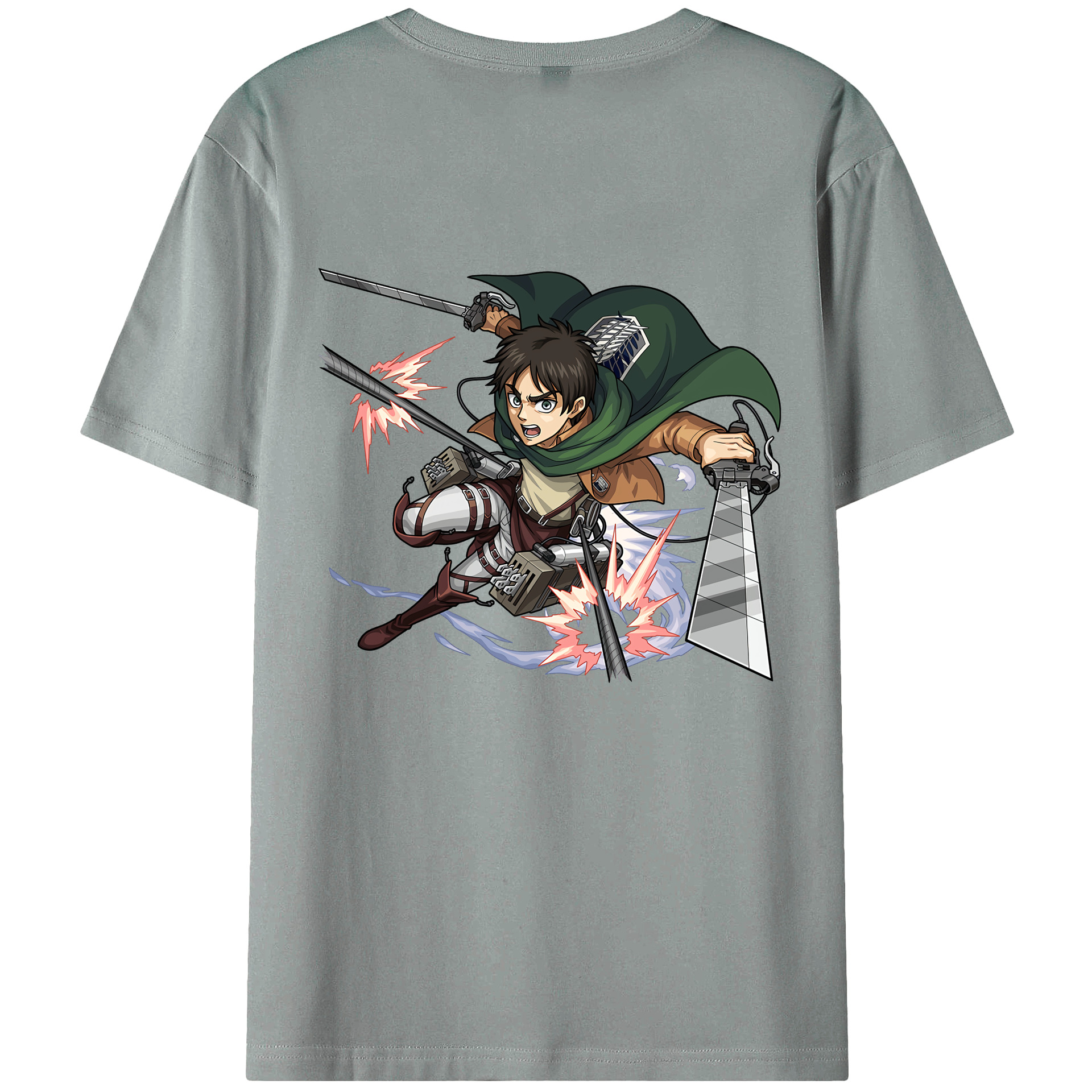 （画像用） 進撃の巨人 エレン･イェーガー Attack on Titan Eren Jäger 綿100％ メンズ半袖Tシャツ（バックプリント） 通気性